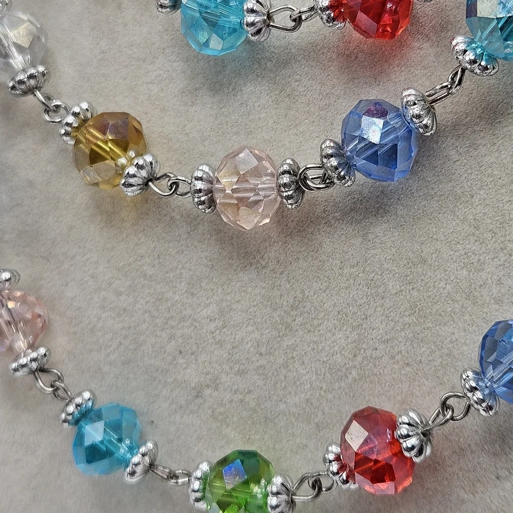 VINTAGE Premier Designs Jubilee Multicolor Faceted Bead 58" Strand Necklace - Picture 5 of 8